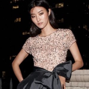 Adrianna Papell Blush Pink Sequin Top